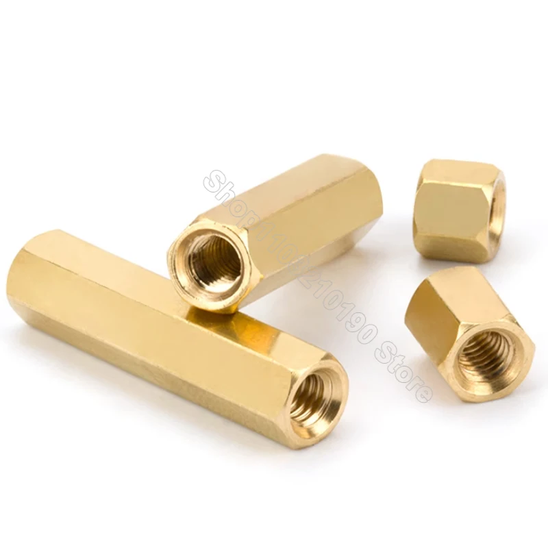 2-50pc Hex Female to Female M3 M4 Brass Standoff Spacer Hexagon Stud Spacer Hollow Pillar PCB Motherboard Hollow Column L=4-40mm