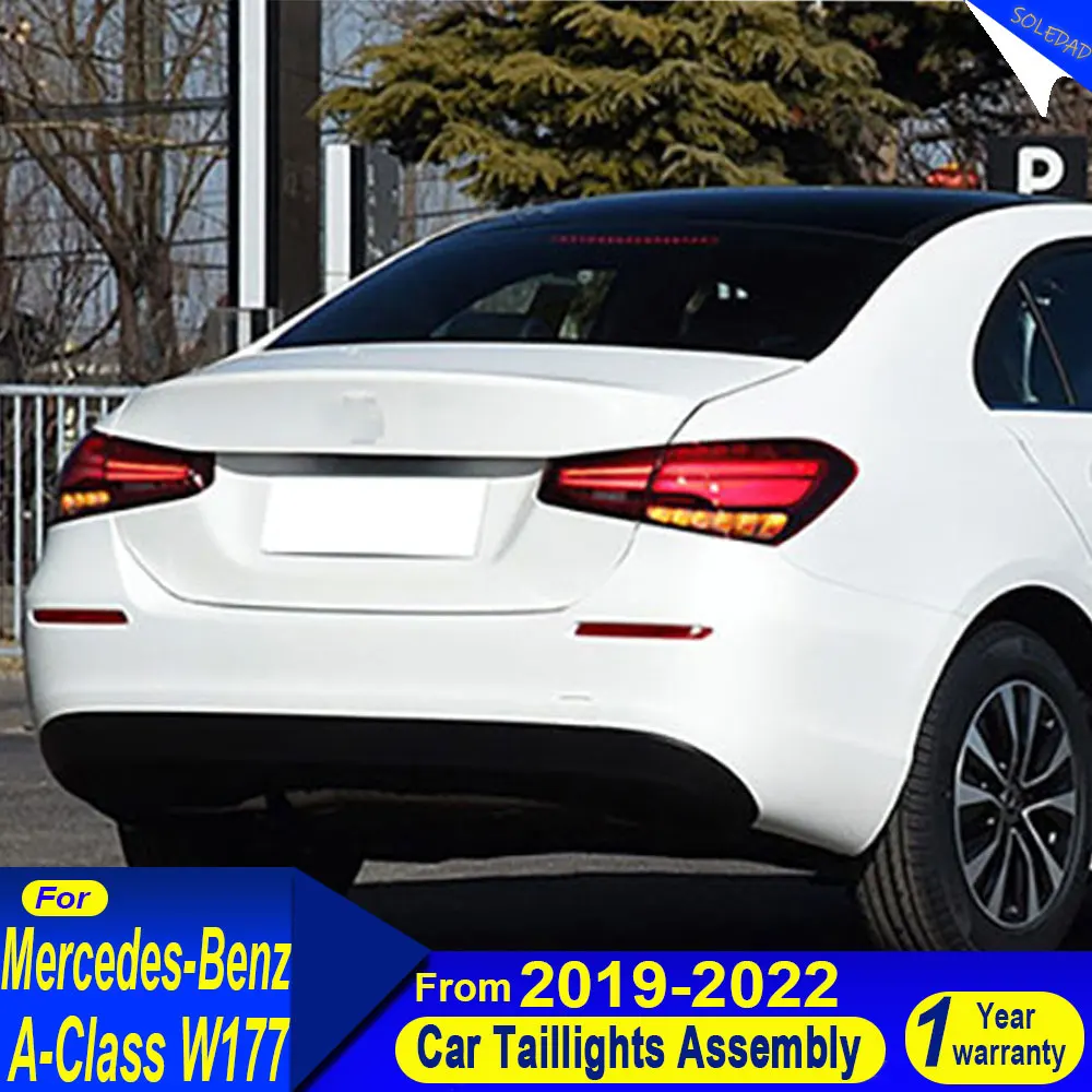 

Автомобильный задний фонарь для Mercedes-Benz W177 A-Class, светодиодные задние фонари 2019-2022, новый полностью светодиодный динамический указатель поворота, задний фонарь в сборе