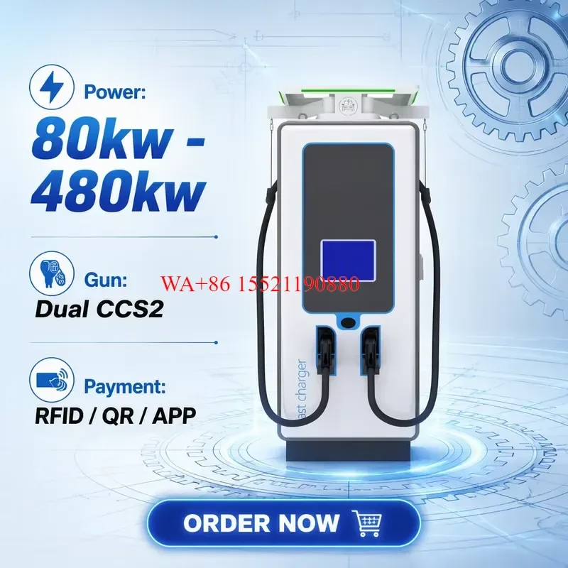 WMWMNU for SCU CE Certified Dual CCS2 60KW Dynamic Load Balance EV Charging Station Floor Mounted Electric Car Charger for