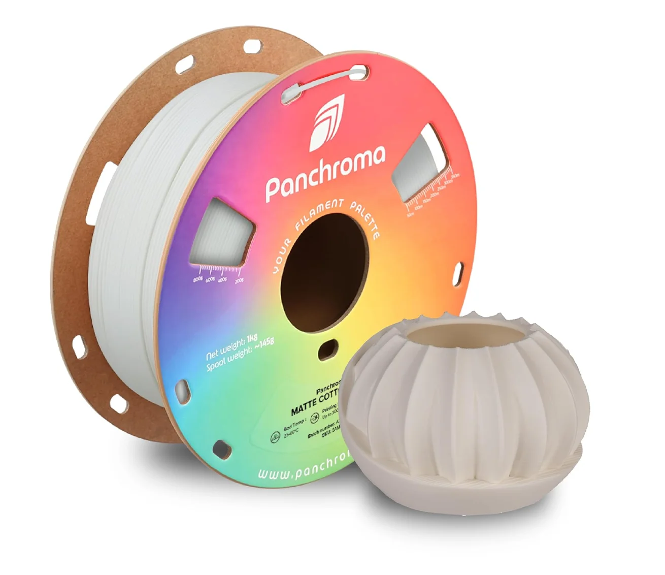

Полимерная нить Polymaker Panchroma Matte PLA, матовый хлопковый белый, 1,75 мм, 1 кг, для 3D-печати