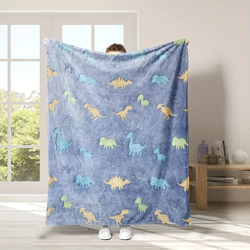 Dinosaur Adventure Blanket: Embrace the Fun Design, Ultra-Soft Fabric, and Cozy Vibes for Your Child's Playful Home Decor