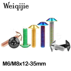 Weiqijie Titanium Bolt M6 M8x12 15 20 25 30 35mm Hexagon Socket Umbrella Head Screw for Bicycle Motorcycle Bolt 1pcs