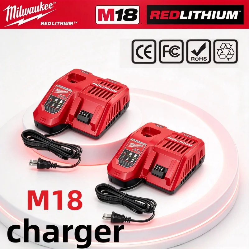 Milwaukee Genuine M18 12V 18V Fast Charger M12-18FC Is Suitable for all li-ion battery Power Tools Model 48-11-1815 48-11-1828.