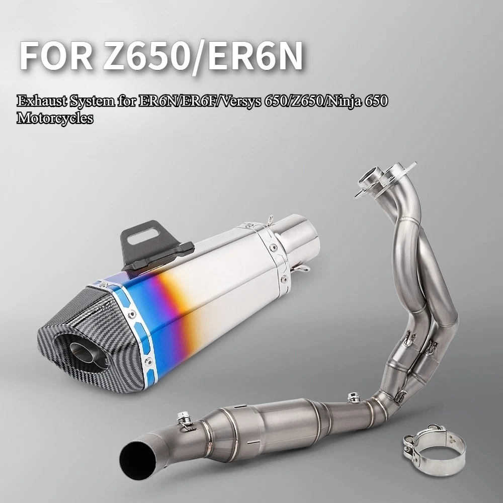 

Carbon Fiber Exhaust Full Escape For KAWASAKI Ninja 400 2018-2024 51MM Muffler Removable DB Killer Moto Middle Link Pipe