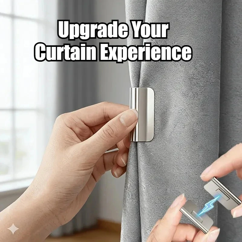 Strong Magnetic Curtain Clips Nail Free Blackout Closure Clips Keep Curtain Closed Prevent Light Leaking For Bedroom Office