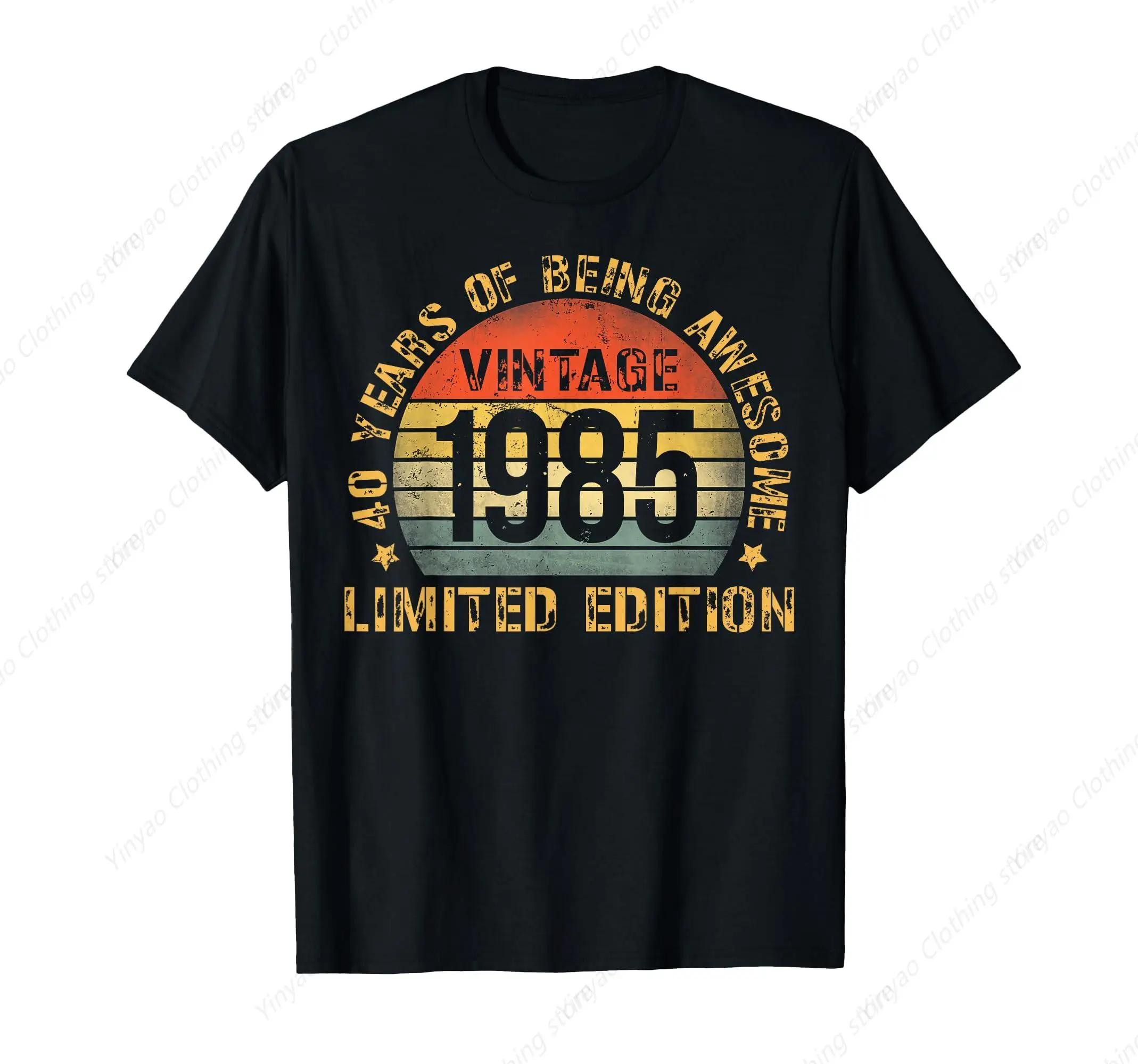 

40th Birthday Decoration Men'S Gag 40th Birthday 1985 40th Birthday T-Shirt Retro Classic Printed Shirt Casual Clothes