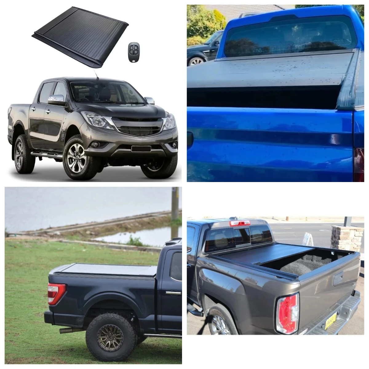 Custom Electric Roll-Up Tonneau Cover For BT-50 Pickup Truck | Universal Fit Hard Roller Lid | Automatic Truck Bed Cover