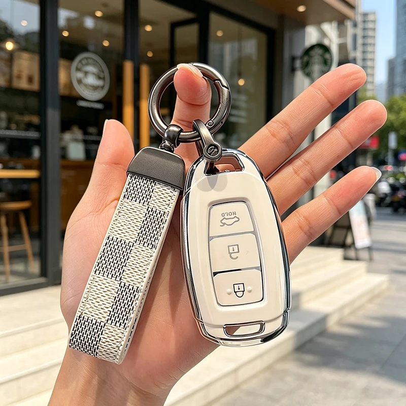 TPU Autoschlüssel-Hülle Schlüsselanhänger-Abdeckung für Hyundai KONA Encino Solaris Azera Grandeur Ig Accent Santa Fe Palisade Custo I30 Ix35