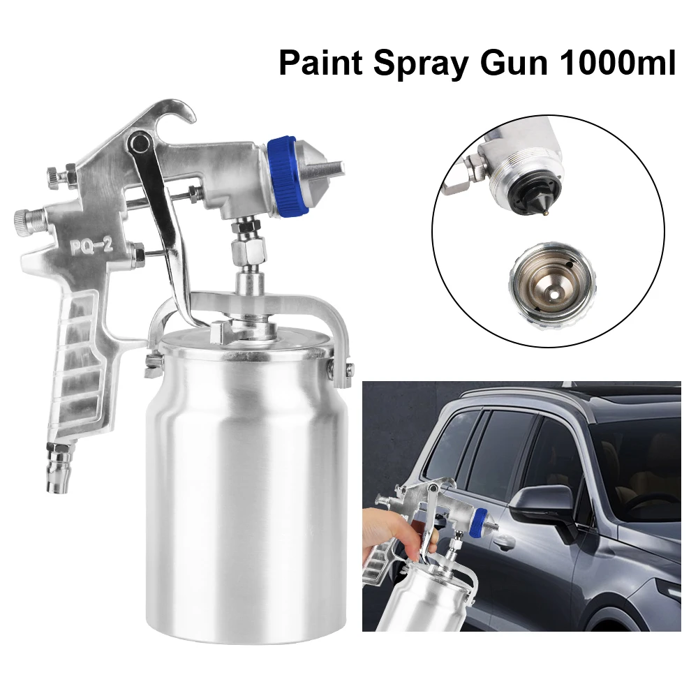 With 2 MM Nozzle PQ-2 HVLP Spray Paint Machine Handle Spray Tool Silver Anti-Rust Paint Sprayer Pneumatic Sprayer
