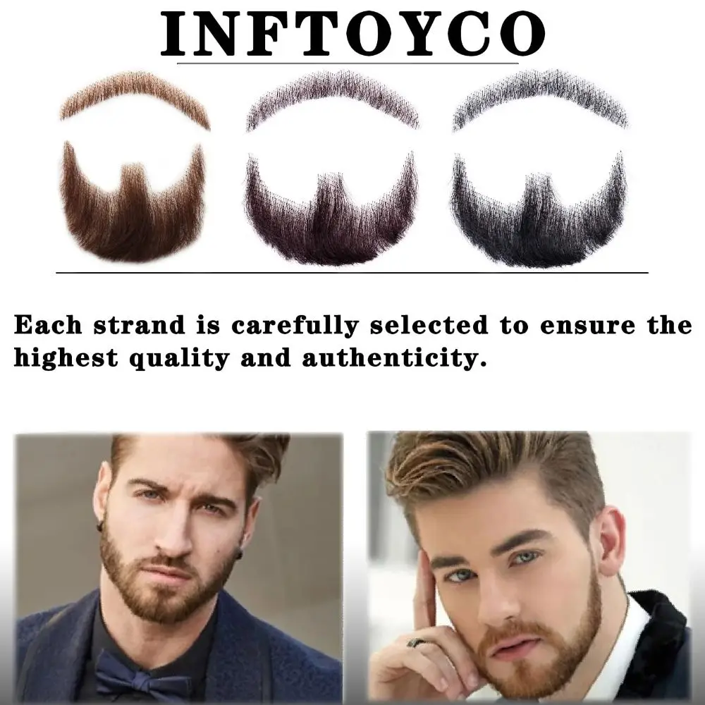 Barba falsa Invisible fresca, cabello humano hecho a mano, bigote realista, cabello Facial para adultos y hombres, maquillaje de película para fiesta dramática