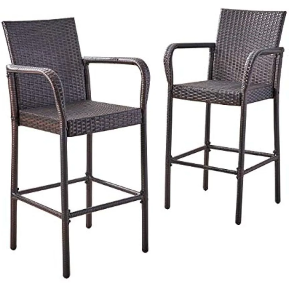 

Christopher Knight Home Stewart Outdoor Bar Stool, Set of 2, Brown