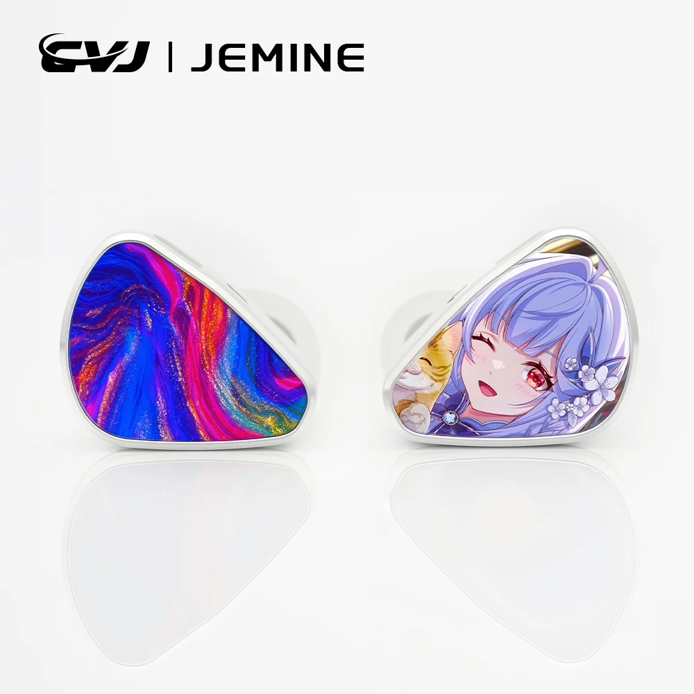 Fones de Ouvido para Jogos CVJ JEMINE com Driver Híbrido 1DD+1BA, Fones de Ouvido com Fio, Faceplate Destacável, Monitor Intra-auricular HiFi para Jogos e Música, Estilo Duplo