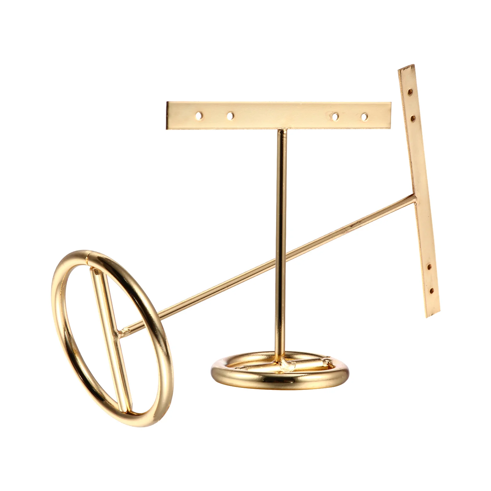 

2 pcs T- Iron Storage Rack Durable Golden Earring Organizer Stand Jewelry Holder For Earring Collection T-Bar