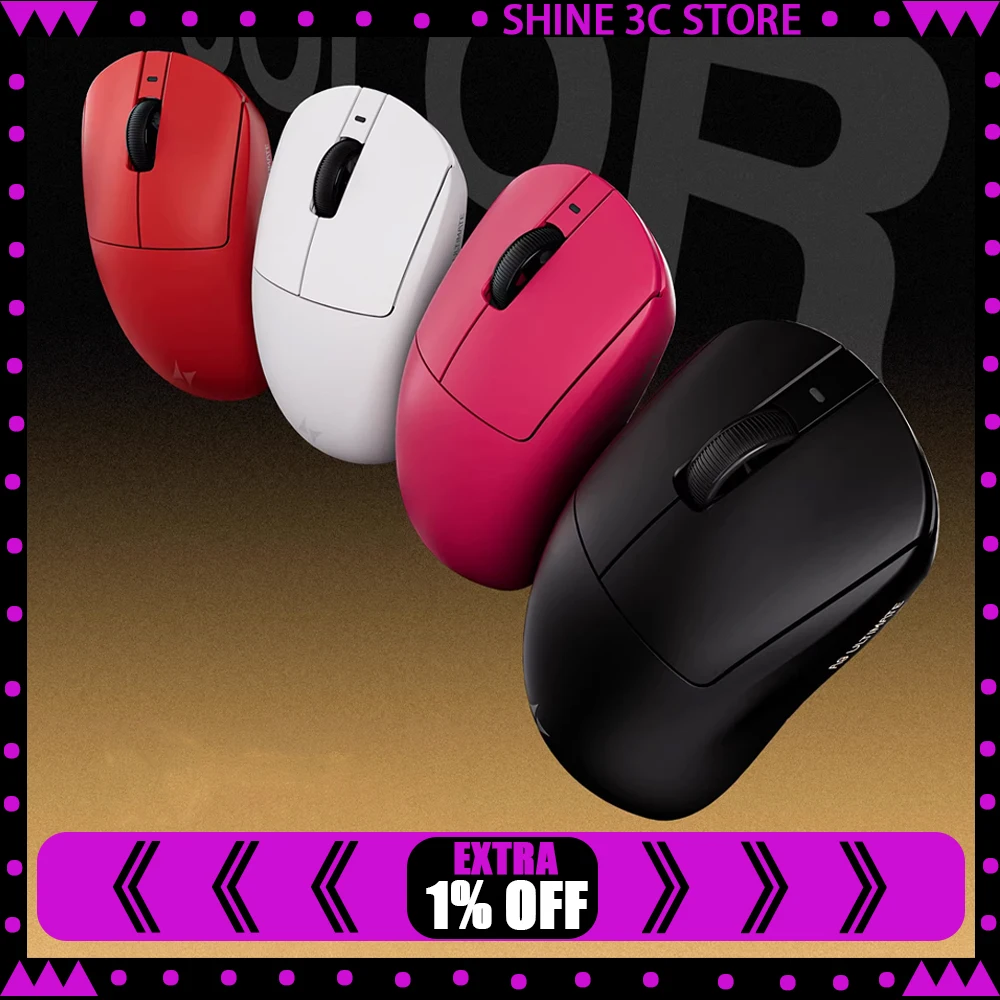 

ATK A9 Ultimate Mouse Двухрежимная беспроводная мышь 8000 Гц Скорость опрокидывания Paw3950/Paw3395 Игровые мыши Легкие аксессуары для ПК