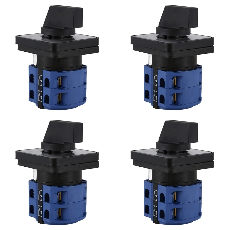 

AFBC 4X AC660V 25A 2-Pole 3-Position Momentary Plastic Rotary Changeover Switch Blue+Black
