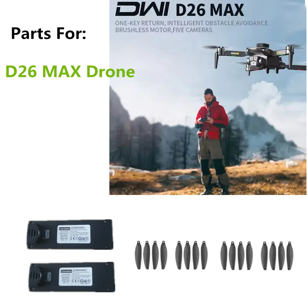 

Original Accessories 3.7v 2000mAh D26 MAX Drone Battery / Propeller Blade / Use For D26 MAX Brushless Drone Parts
