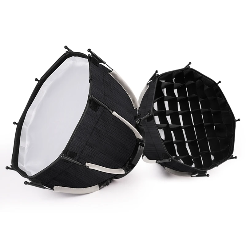 FULL-30Cm Octagonal Softbox Mini Bowens Mount Quick Release Honeycomb Grid Softbox For ZU60 Or M60 COB Fill Light Studio