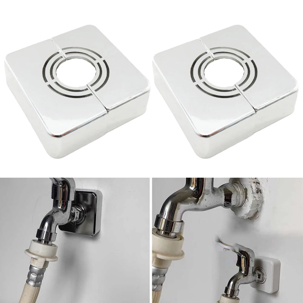 1pcs Water Pipe Wall Covers Shower Faucet Angle Valve Pipe Decorative Cover Square Angle Hole Cock ABS Cover Plate Hardware