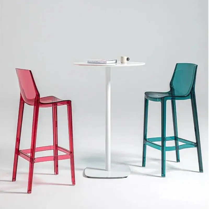 الأثاث العتيق المطبخ مكافحة البراز الإفطار كرسي البلاستيك منتصف القرن ارتفاع بار البنوك قطب خطوة عالية مقهى MQBY #4