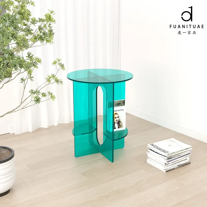 Acrylic sofa side few household living room round minimalist hotel apartment coffee table coffee table corner few light