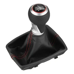 For Audi A4 S4 B8 8k A5 Q5 S-Line 07-15 Leather Gear Shift Stick Knob 6 Speed