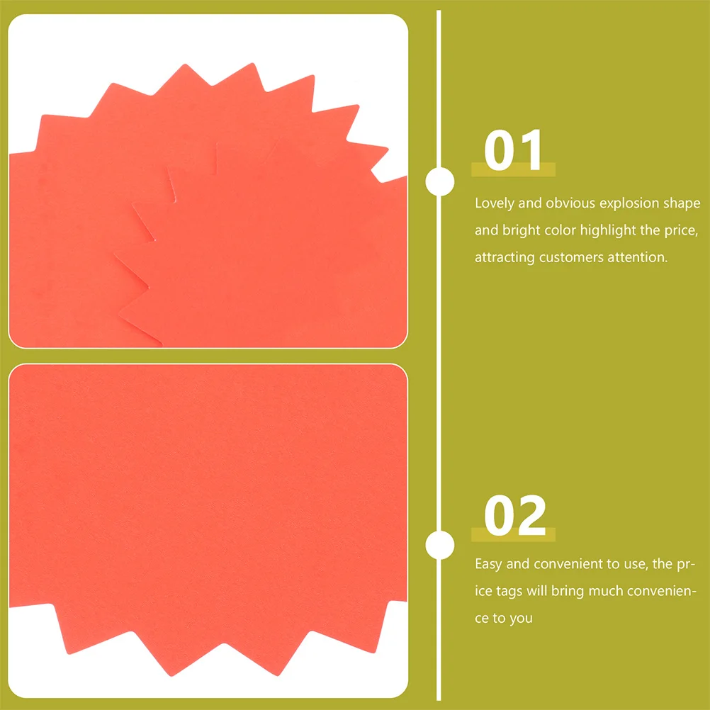 

120pcs Promotional Price Tags Fluorescent Paper Explosion Shaped Labels For Supermarket Store Display Sale Stickers Market Goods