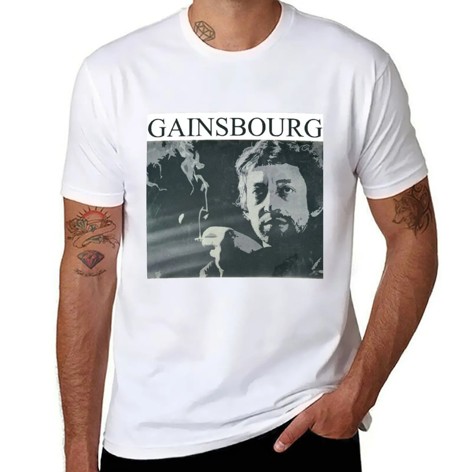 

cotton Serge art portrait for digital man T-Shirt t shirt t man t men shirt Gainsbourg pack summer shirts