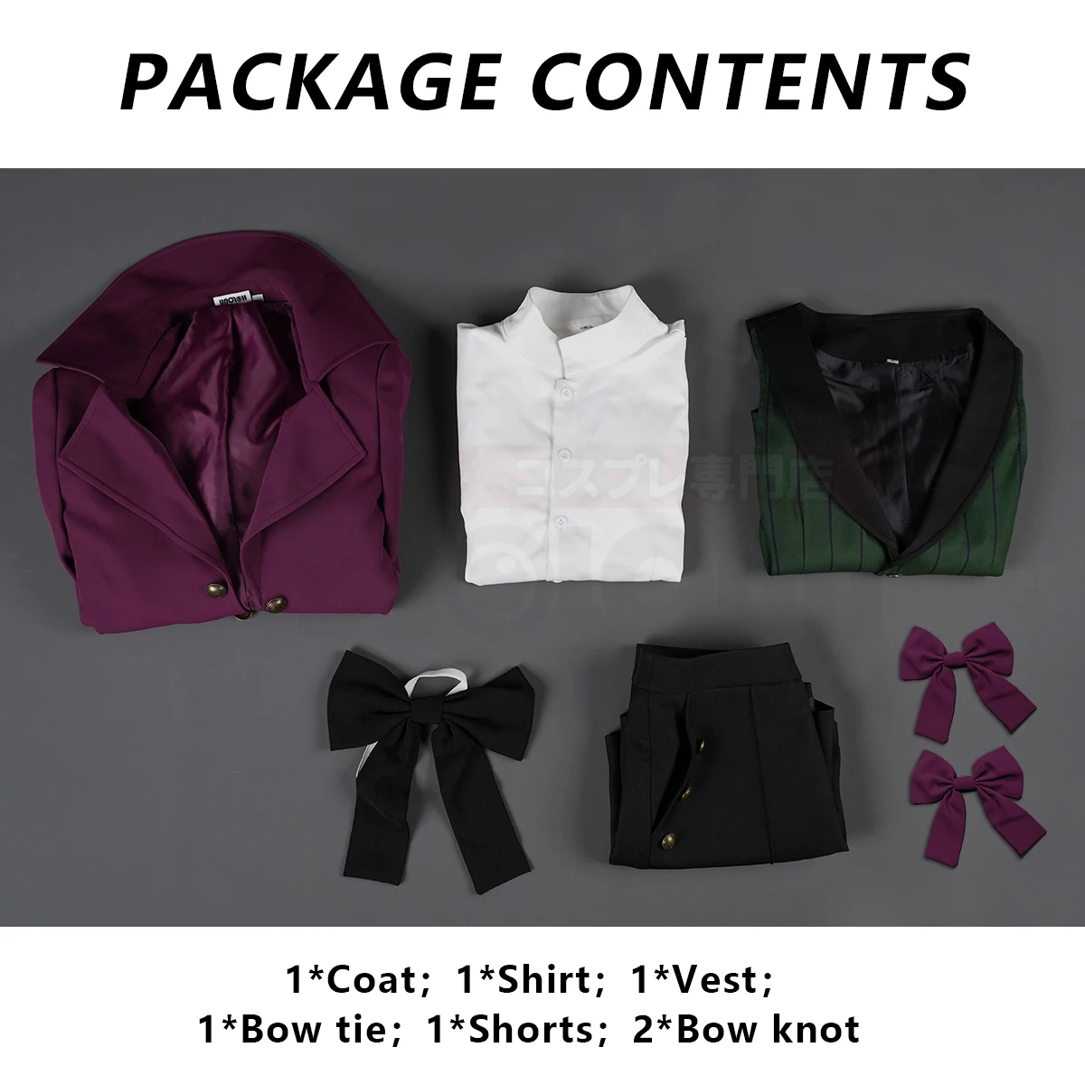 HOLOUN Alois Trancy Jim Macken Anime Cosplay Costume Convention Halloween Christmas Frock Coat Shirt Waistcoat Cravat Shorts view 5