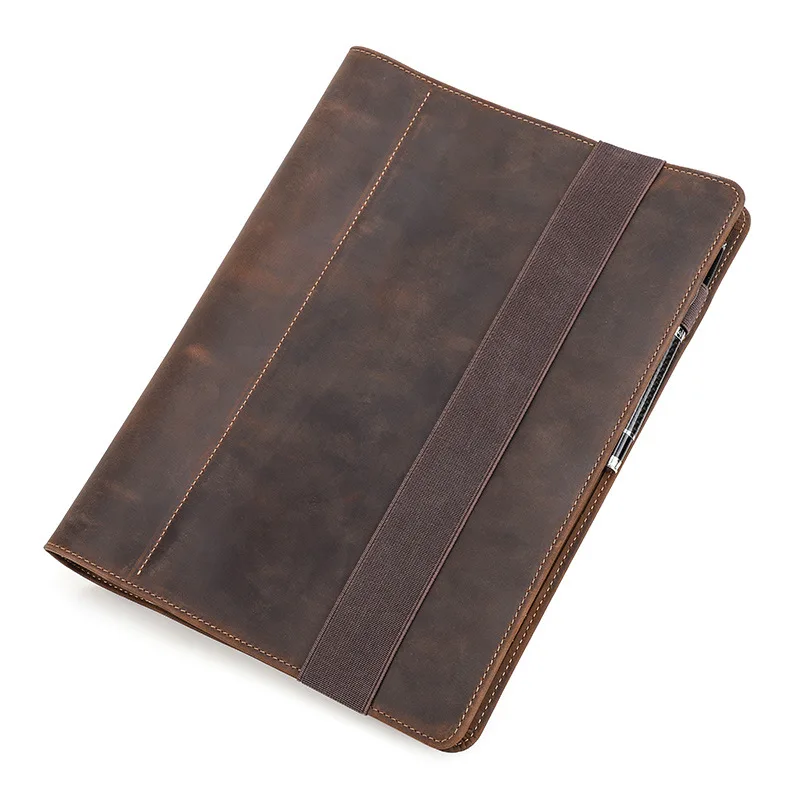 

A4 Business Notebook Cover Loose-leaf Detachable Book Binder Tabs Notepad Cover Thick Brown Portable Leather Notebook Cover