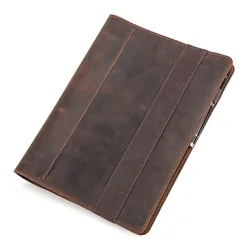 A4 Business Notebook Cover Loose-leaf Detachable Book Binder Tabs Notepad Cover Thick Brown Portable Leather Notebook Cover