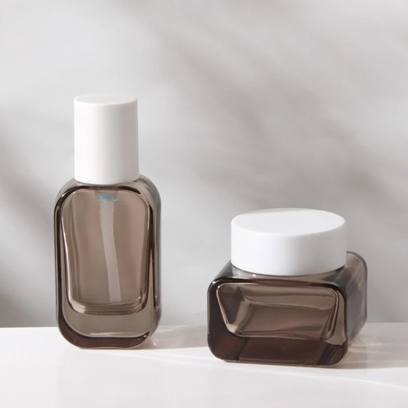 ‌ 1 Stuks 30 Ml/50/100 Ml Cosmetische Lotion Fles Lege Glazen Gezichtscrème Pot, hervulbare Gezichtsmasker Container Voor Huidverzorging Verpakking