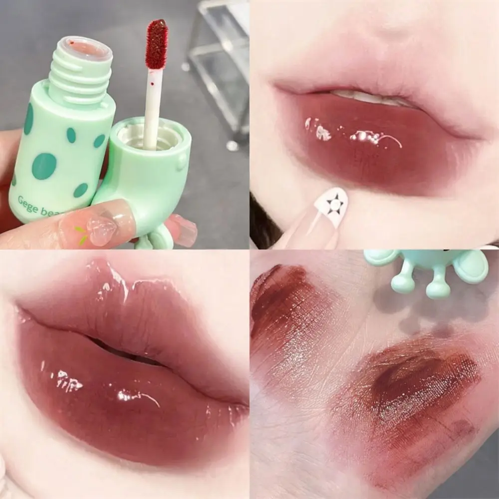 Long Lasting Lip Gloss Glossy Nourishing Non-Sticky Cup Moisturizing Lip Tinted Cute Deer Dry Lip Care Lip Mud Makeup Tool