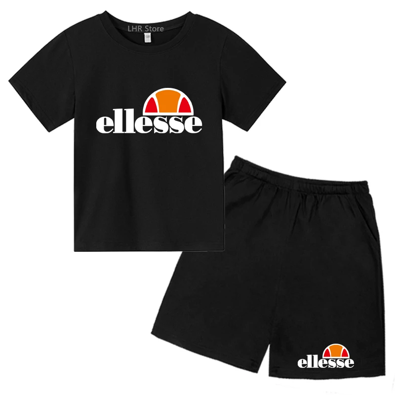 

Summer T-shirt Children's Sets Age 3-12 Boys Girl Leisure Short Sleeve Round Neck T-shirt +shorts Print Brand printing Clothing