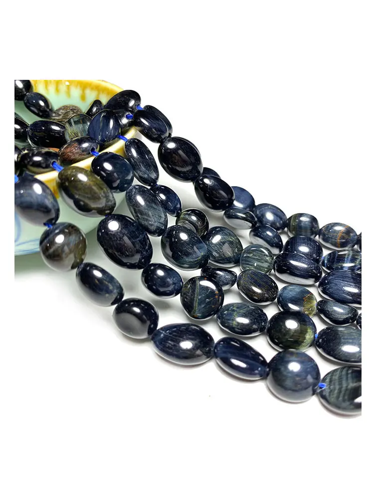 AliExpress LUOMAN XIARI Natural Blue Black Tiger Eye Irregular Gravel Gemstone Spacer Beads For Jewelry Making DIY Bracelet Necklace 15''