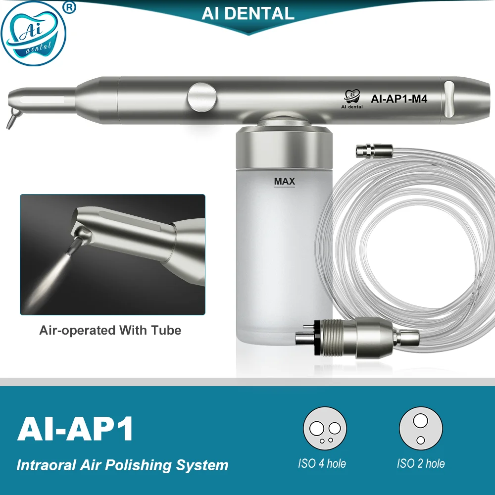 AI-AP1 Dental Alumina Sandblasting Gun Intraoral Air Polisher ISO 2/4 Hole with Tube Teeth Whitening Dentistry Tools No Water