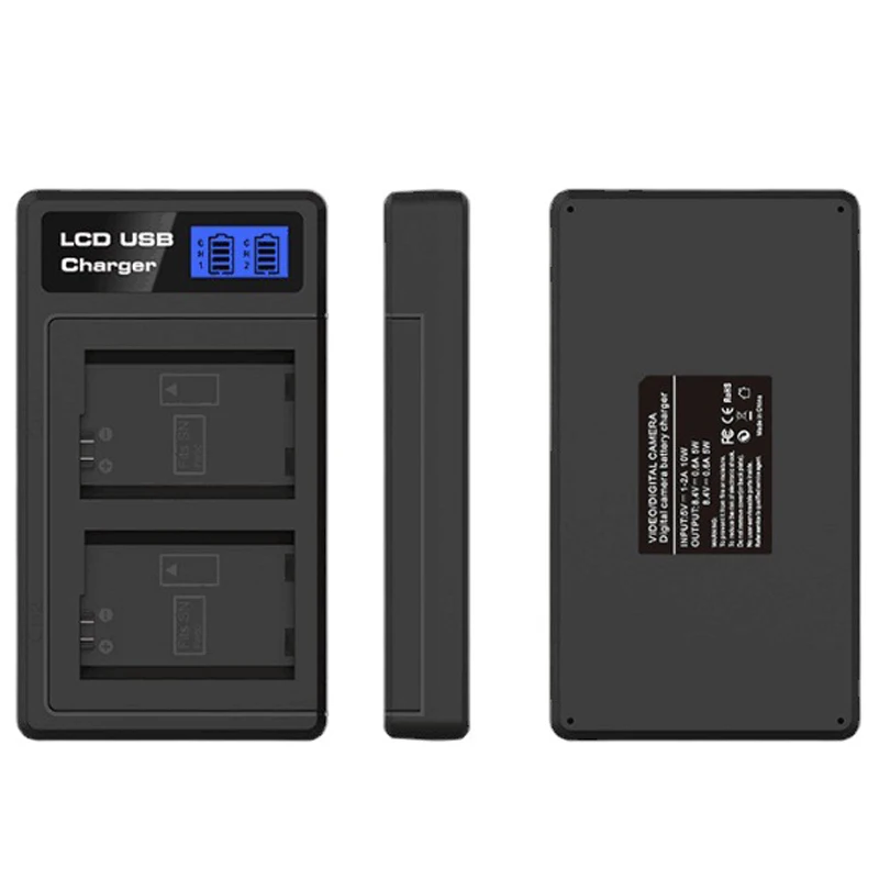 LP-E6 LP E6 LPE6 2650mAh LP-E6N Battery + LCD USB Dual Charger for Canon EOS 5DS R 5D Mark II 5D Mark III 6D 7D 70D 80D Camera