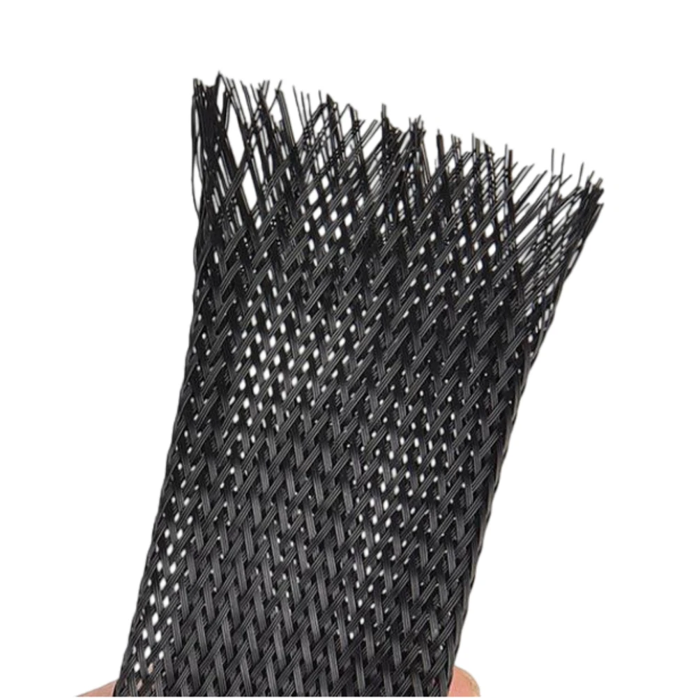 PET Nylon For braided Cable Cover 100m Black for Automotive Wiring Industrial Cables Flame Retardant V1 Abrasion Resistant
