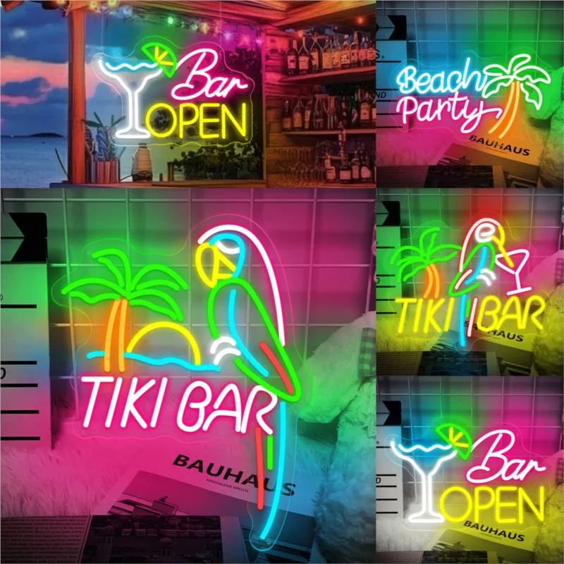 

Tiki Bar Неоновый свет Вывеска Пляжная вечеринка Настенное украшение Бар Открытый светодиодный неоновый свет Вывеска Пивной бар Клуб Настенный художественный декор Деловые подарки