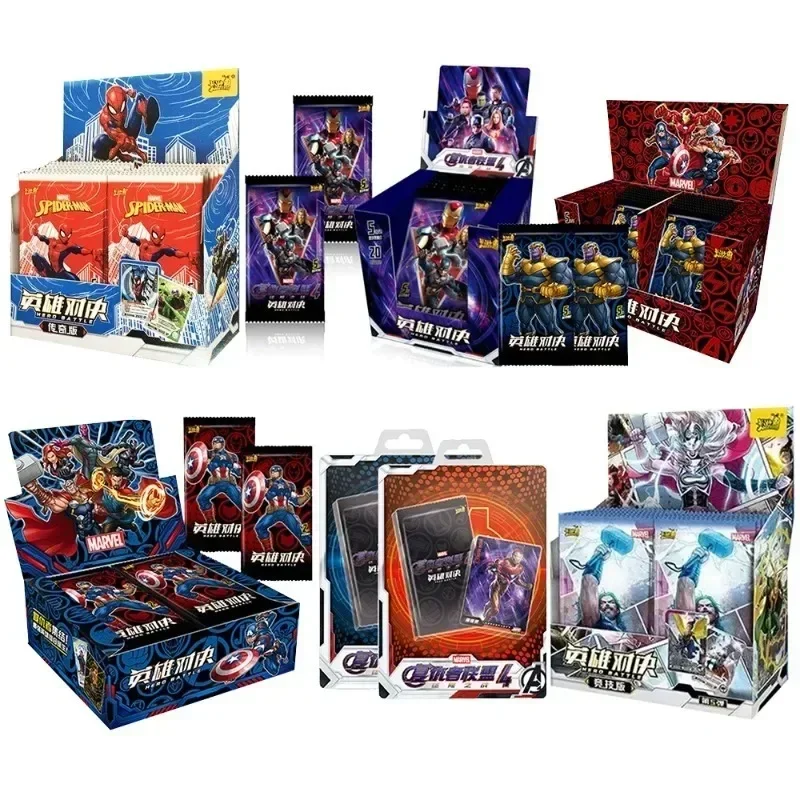 KAYOU Marvel Heroes Comics Versus Avengers Anime Cards Toy Party Playing Games Children Album Collection Gift Boxes Paper Hobby