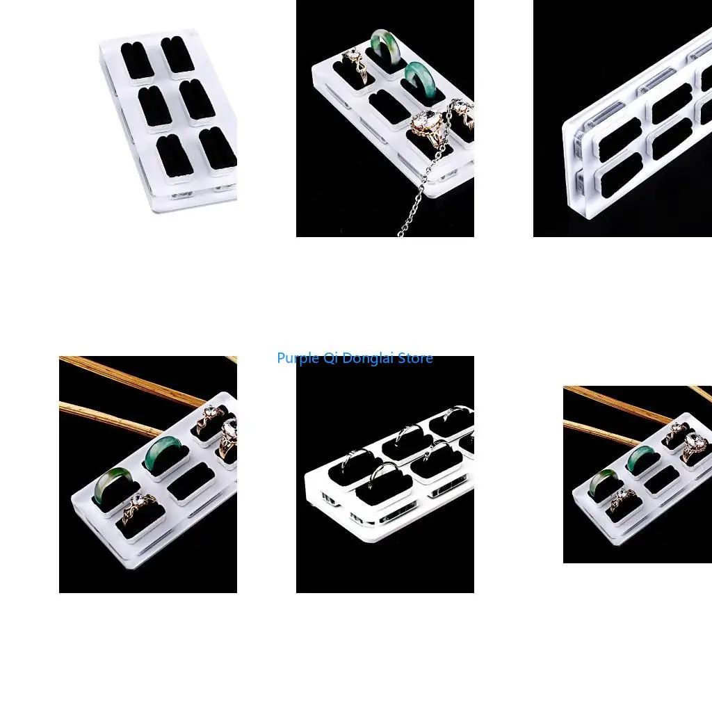 L21E Acrylic Square Jewelry Holder Photography Props Cosmetics Rings Display Stand