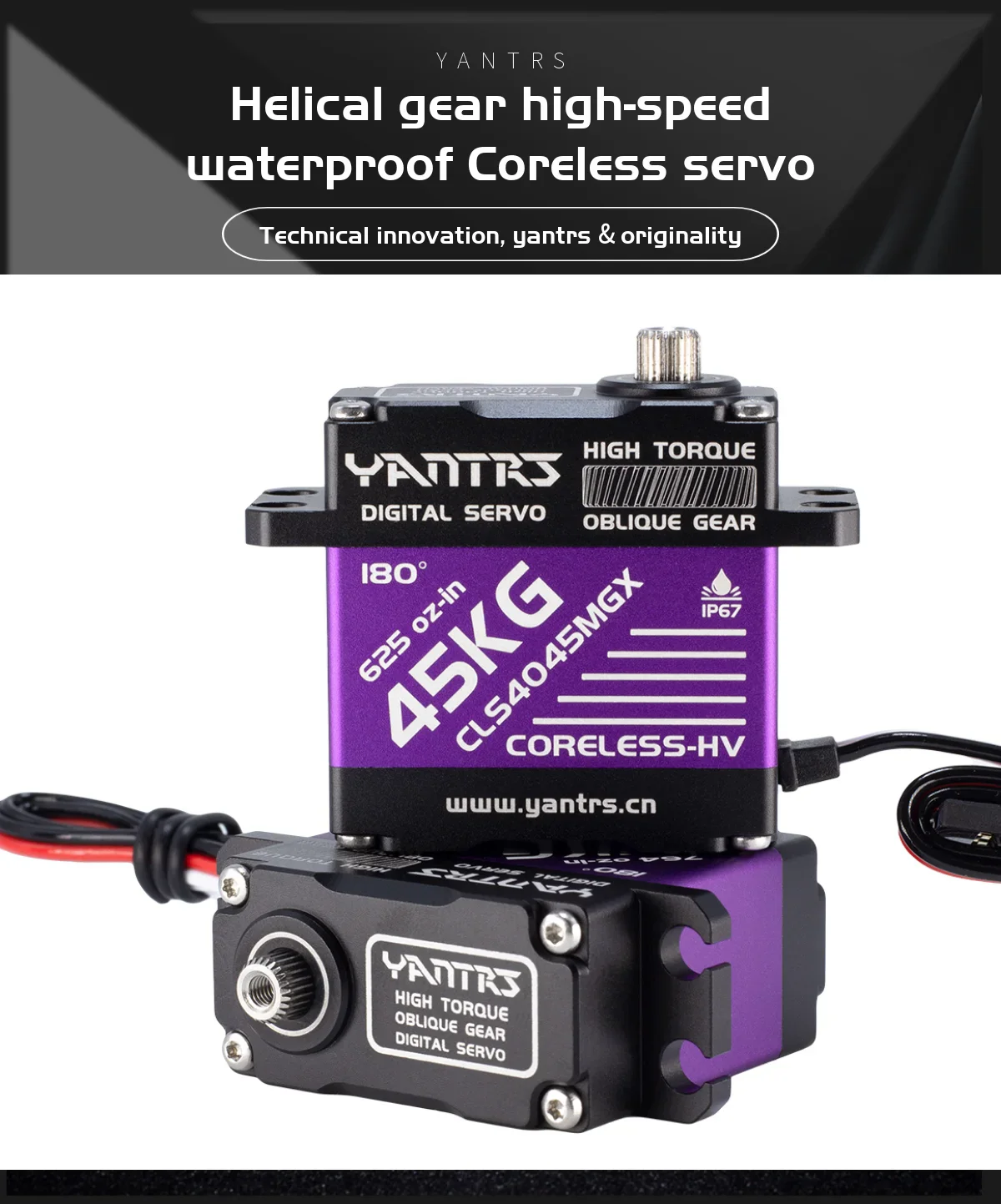 

YANTRS 45KG 8.4V HV High Torque Waterproof Coreless Digital Servos for 1/10 1/8 RC Model Car Crawler Buggy Accessories