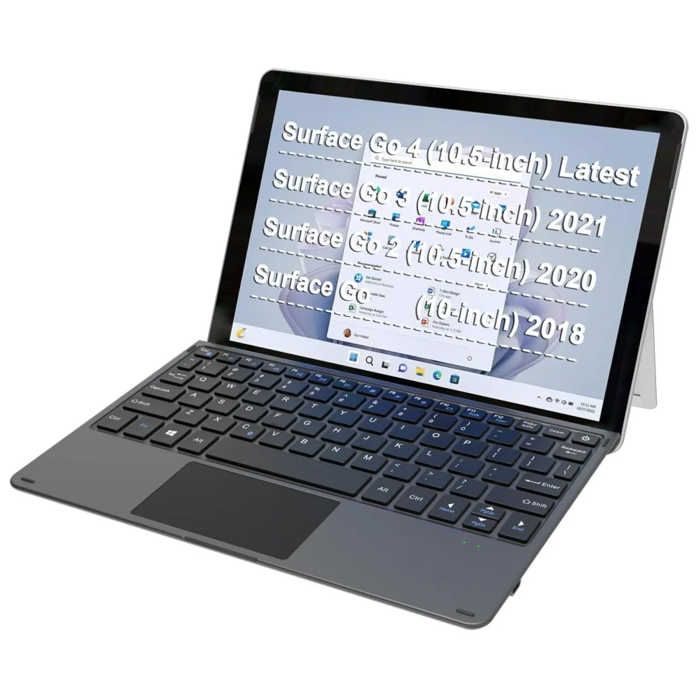 Bluetooth Keyboard for Microsoft Surface Go Go2 Go3 Go4 10.5 Trackpad Ultra-Slim Portable Bluetooth Wireless Magnetic Keyboard