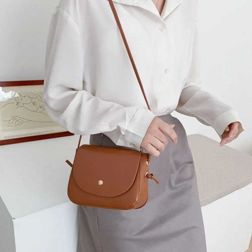 Fashion Women PU Leather Shoulder Bag Female Simple Pure Color Crossbody Bags Casual Small Purse