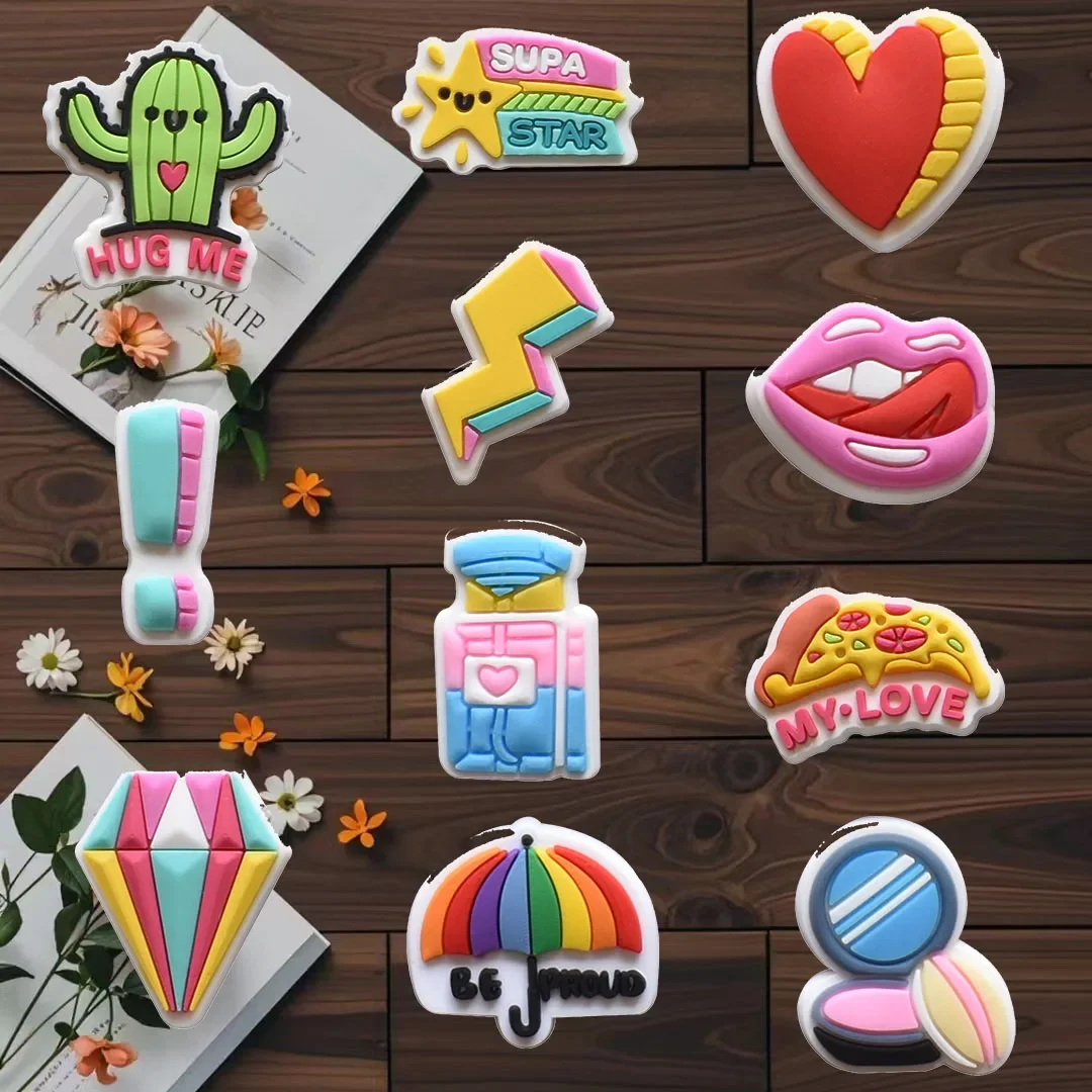 100 Adet Toplu Ayakkabı Takılar Crocs Aksesuarları Göz Sembolü Ayakkabı Charm Croc Süslemeleri Pimleri Erkek Kot Kadın Takunya Klipler