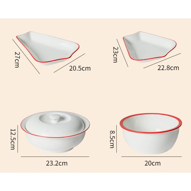 New Year's Eve Dinner Platter Tableware Combination Plate Vegetable Plate Household 2026 New Reunion Dinner Bowl Set New Year's