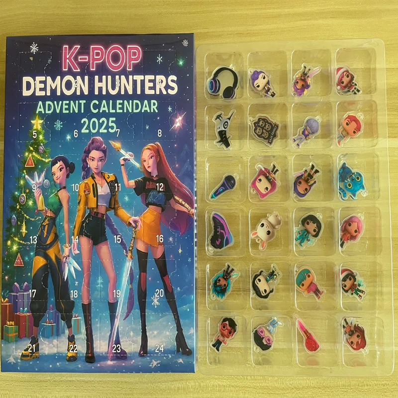 2025New Kerst Kpop Demon Jacht 24 st Adventskalender Verrassing Blind Dozen Voor Halloween Mystery Box Geschenken Speelgoed