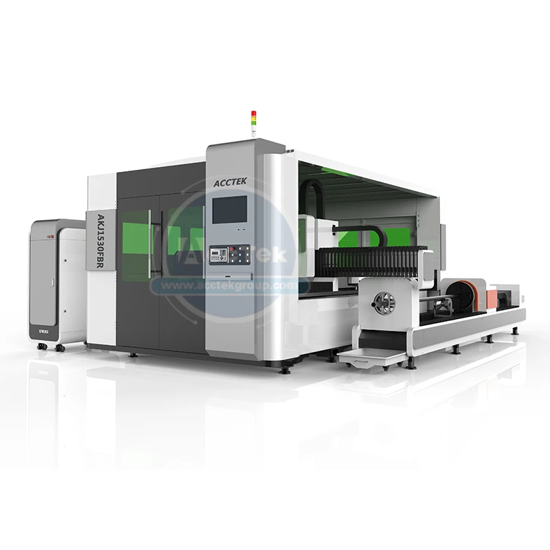 6000W 8000w 12000w Big Power Raycus IPG Laser Cutting Machine Fiber AKJ1530FBR For Tube Metal Cutitng Aluminum Brass Copper