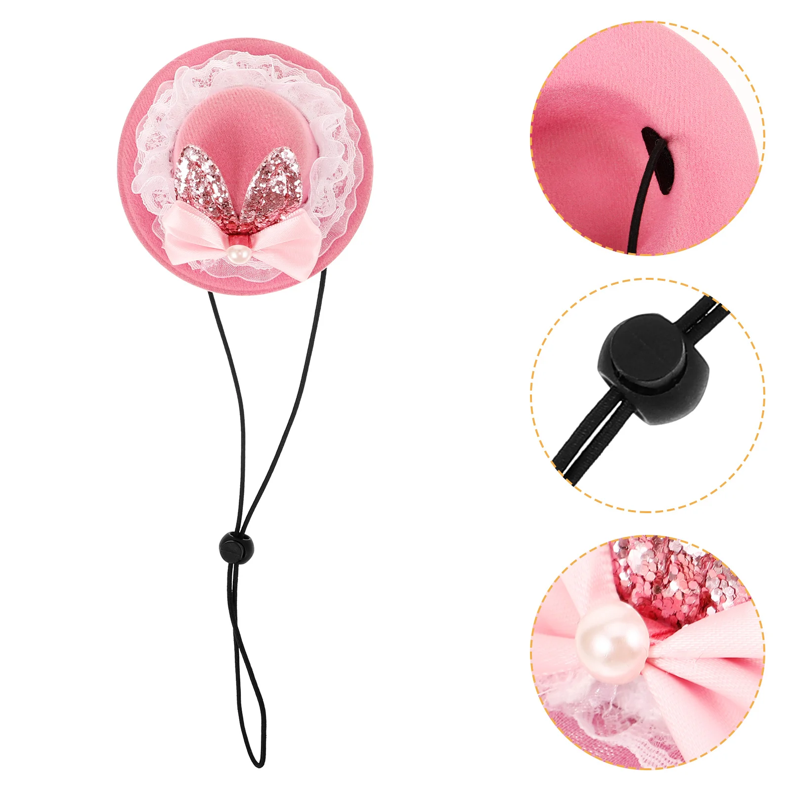 

Cute Dog Cat Easter Hat with Bowknot Adjustable Bunny Ear Pet Sun Hat for Festival Party Photography Daily Wear