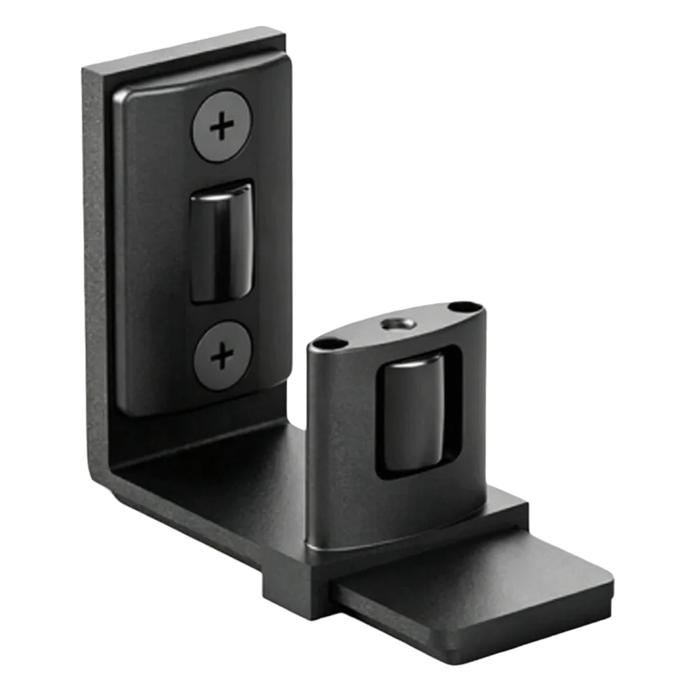 Wall Mounted Door Floor Guide Smooth Nylon Rollers Black Color Adjustable Floor Guide Sawtooth Design Flush Design