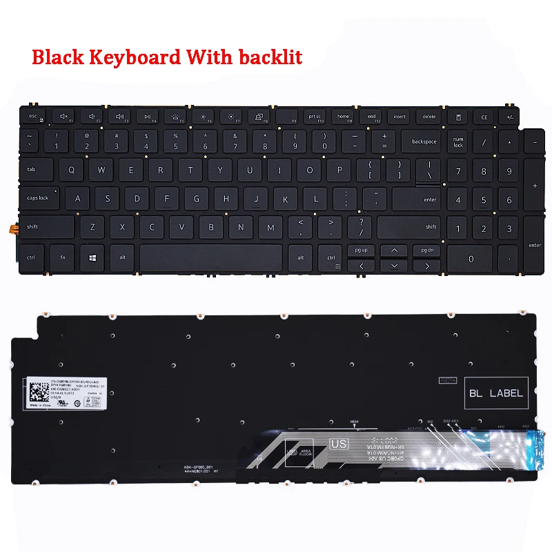 New Genuine Laptop Keyboard Compatible for DELL Inspiron 7591 7590 P83F 5580 5584 5593 5598